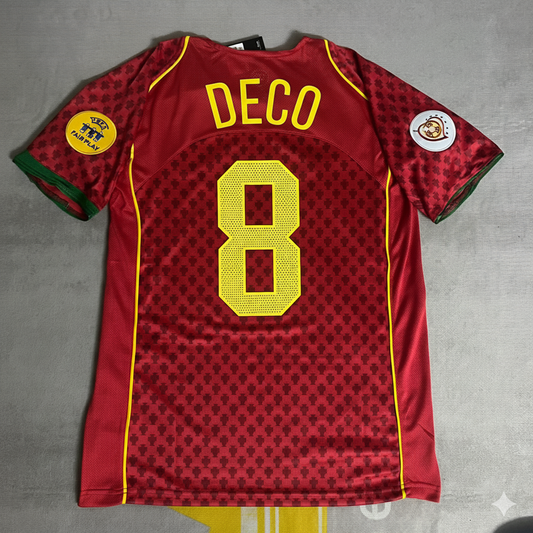 Maillot Rétro Domicile Rouge Portugal EURO 2004 Deco