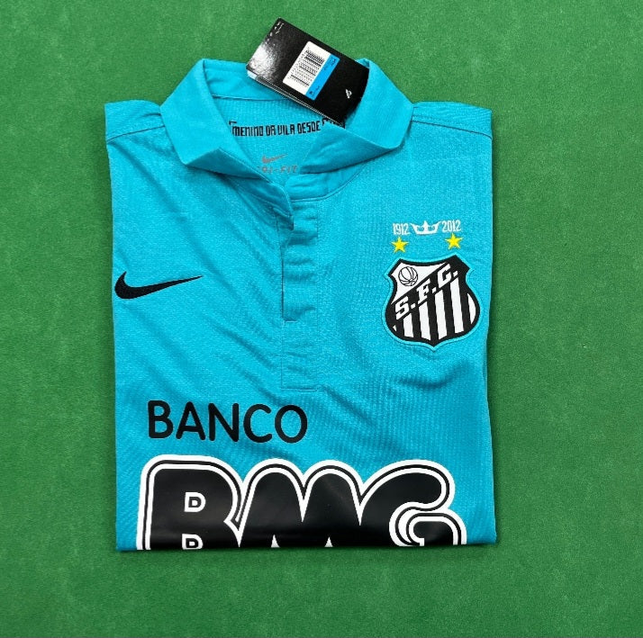 Neymar JR Santos FC 2011 2012 Retro Blue Green Turquoise Jersey Trikot