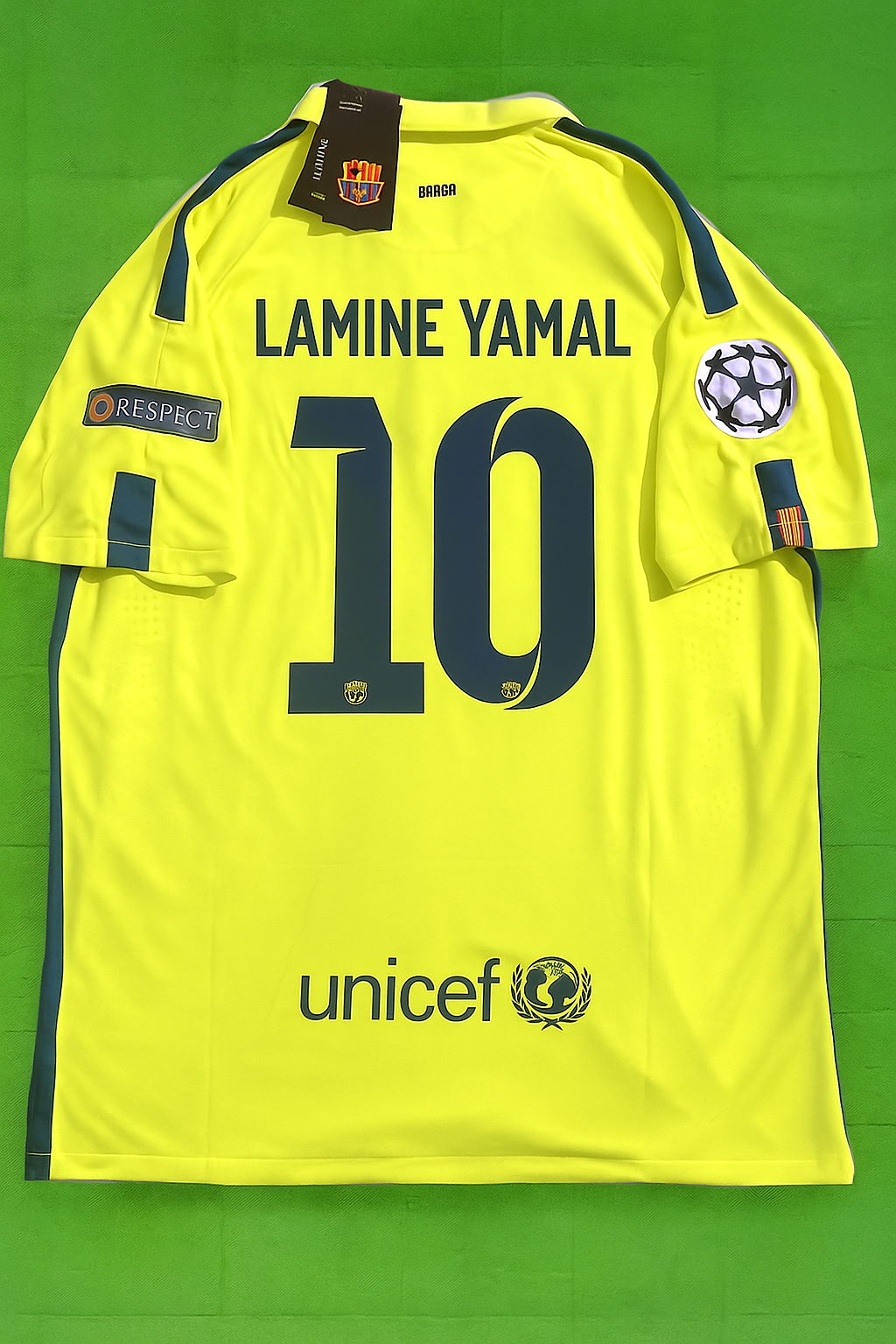 Lamine Yamal 14/15 Retro Yellow Jersey Maillot Trikot Maglia Soccer Shirt