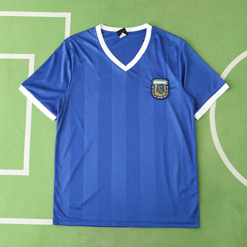 Argentinien 1986 Auswärtstrikot Retro Blau Trikot Fußballtrikot