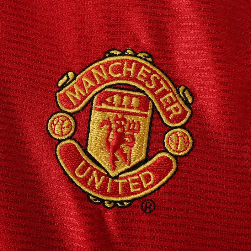 Maillot de football rétro rouge domicile Manchester United F.C. saison 00/02