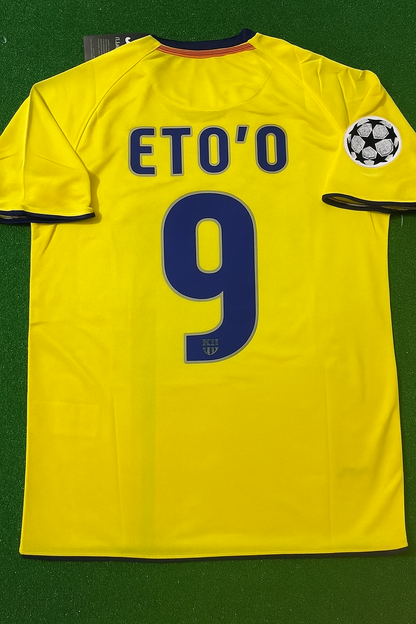 Samuel Eto'o 2008-09 Barcelona Yellow Retro Jersey