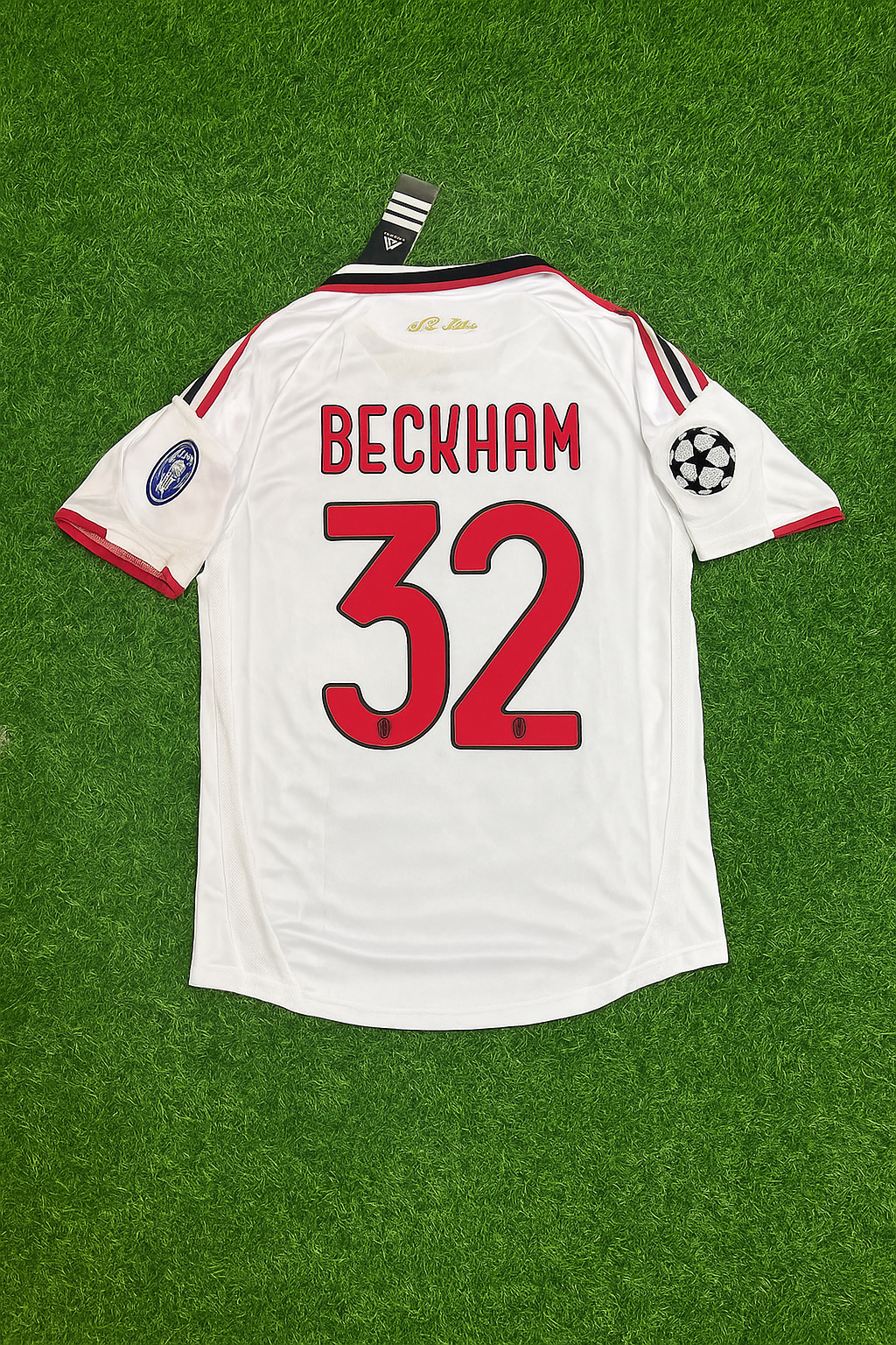 Camiseta retro blanca del AC Milan de David Beckham, temporada 2009-2010