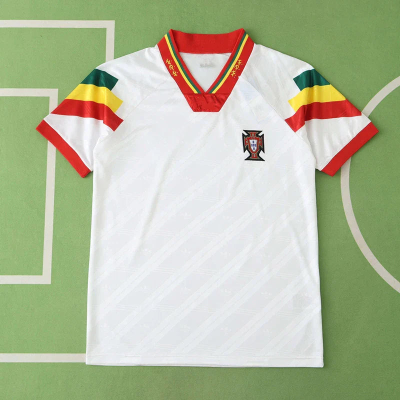 Portugal 1992 Season Away White Retro Jersey Trikot Soccer Shirt