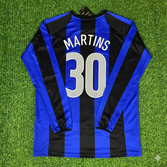 Obafemi Martins Inter Milan 2004-05 Retro Long Sleeve Football Jersey Kit