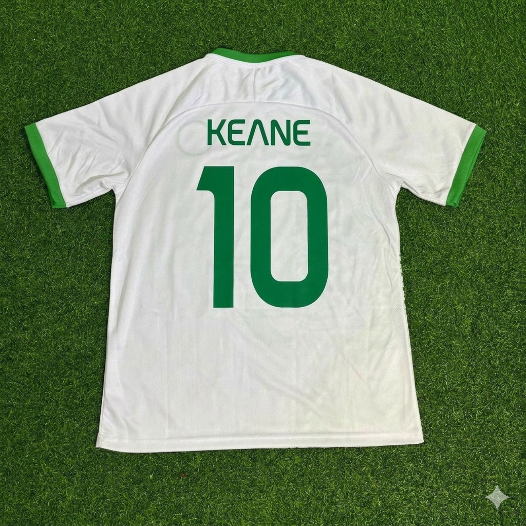 Robbie Keane 10- Ireland Vintage Special Edition White Football Jersey Kit