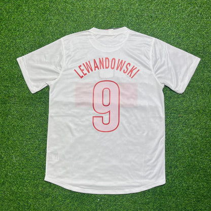 Maillot de football rétro Robert Lewandowski Pologne 2012
