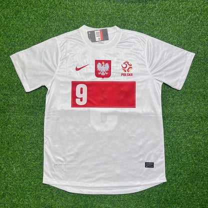 Maillot de football rétro Robert Lewandowski Pologne 2012