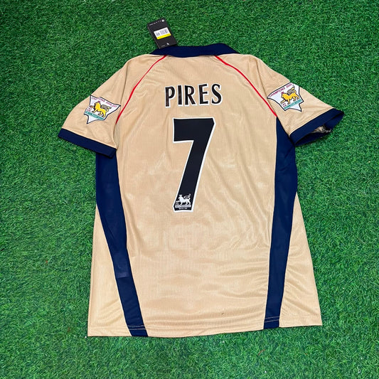 Maillot rétro doré extérieur Arsenal 2001-2002 Robert Pirès n° 7