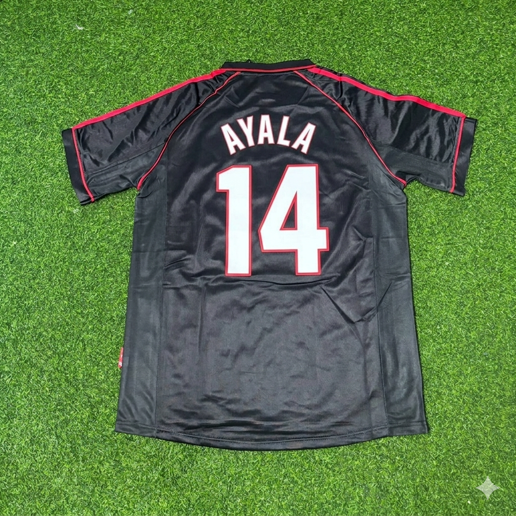 Roberto Ayala #14 AC Mailand 1998-1999 Schwarzes Retro-Fußballtrikot