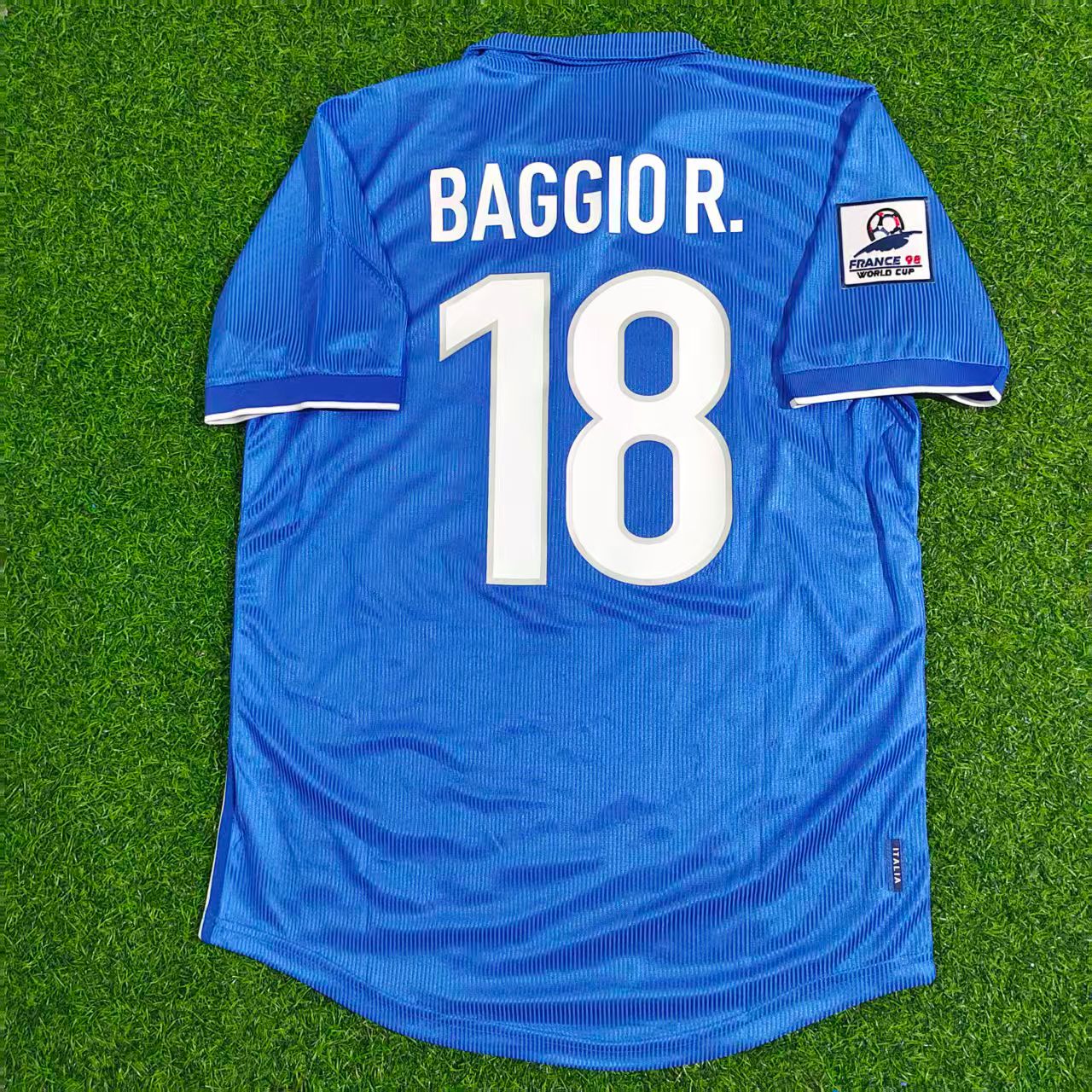 Roberto Baggio Italien 1998 WM Heim Trikot Retro Blau