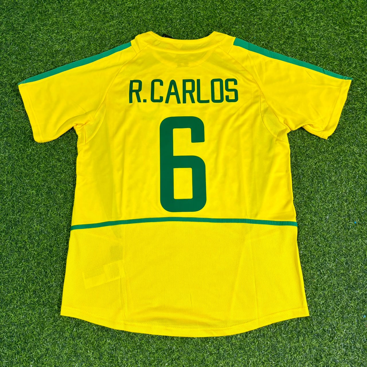 Roberto Carlos Brazil 2002 World Cup Retro Jersey Trikot Soccer Shirt