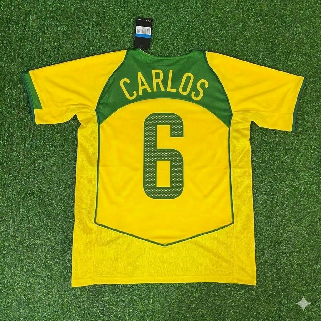 Roberto Carlos 6– Brasilien 2004–2006 Retro-Trikot – | Trikot | Fußballtrikot