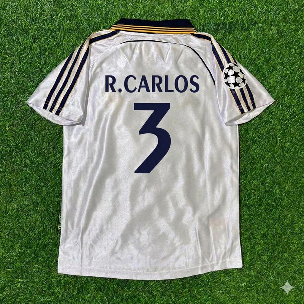 Roberto Carlos 3- Real Madrid 1998/2000 Retro Football Jersey