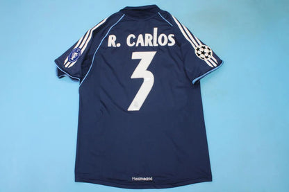 Roberto Carlos #3 Real Madrid 2005-2006 Away Dark Blue Retro Jersey