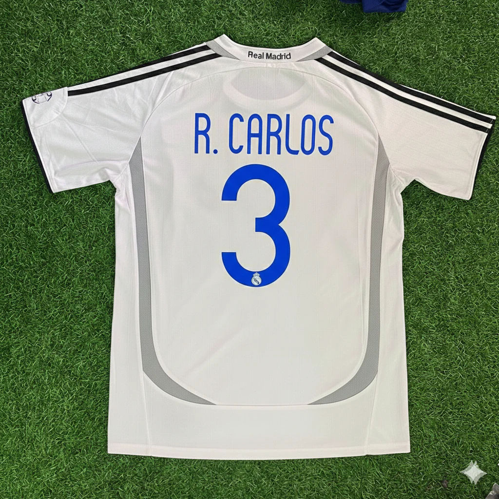 Roberto Carlos 3– Real Madrid 2006–2007 Home Kit Jersey – | Trikot | Maillot Soccer Shirt