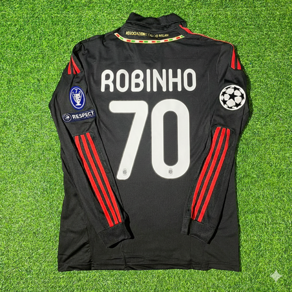 Robinho AC Milan 2011/12 Red & Black Retro Football Jersey Kit