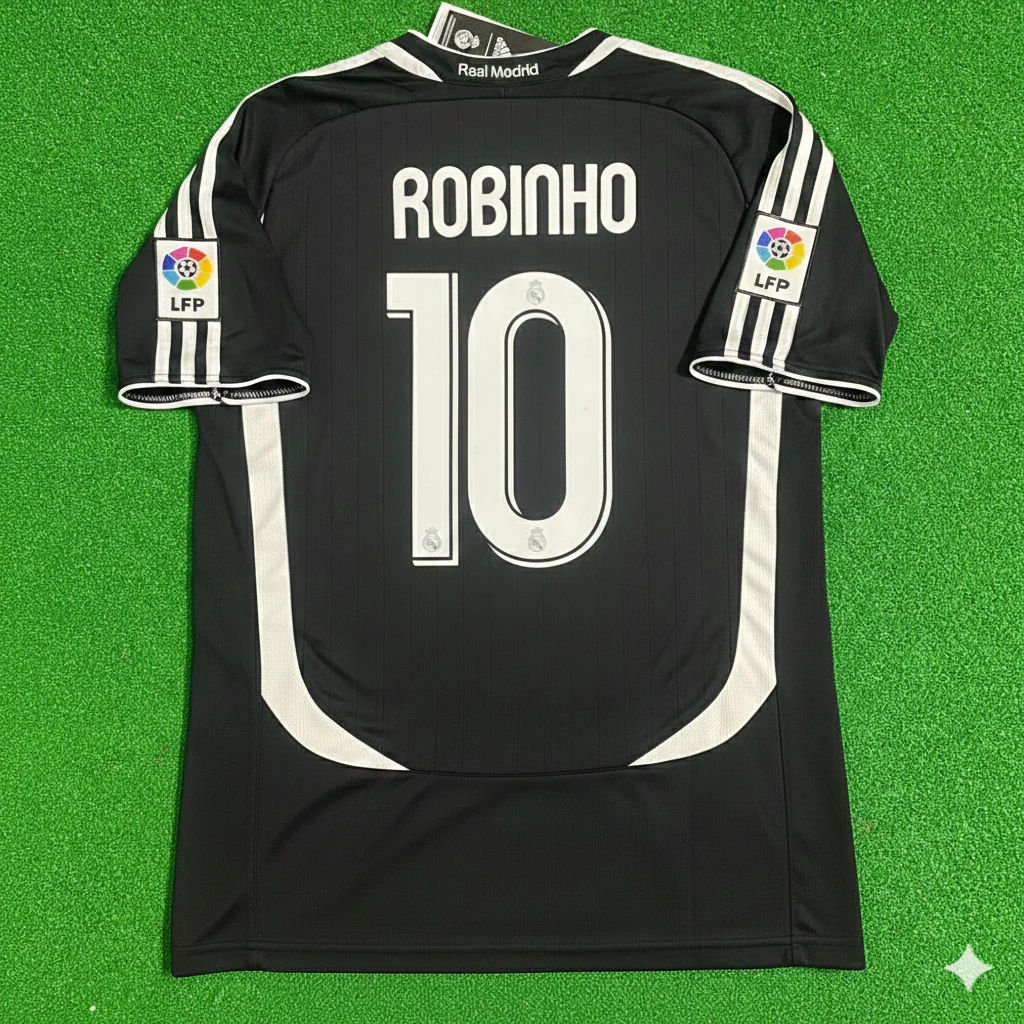 Robinho Real Madrid 2006-2007 Black Jersey Soccer Shirt
