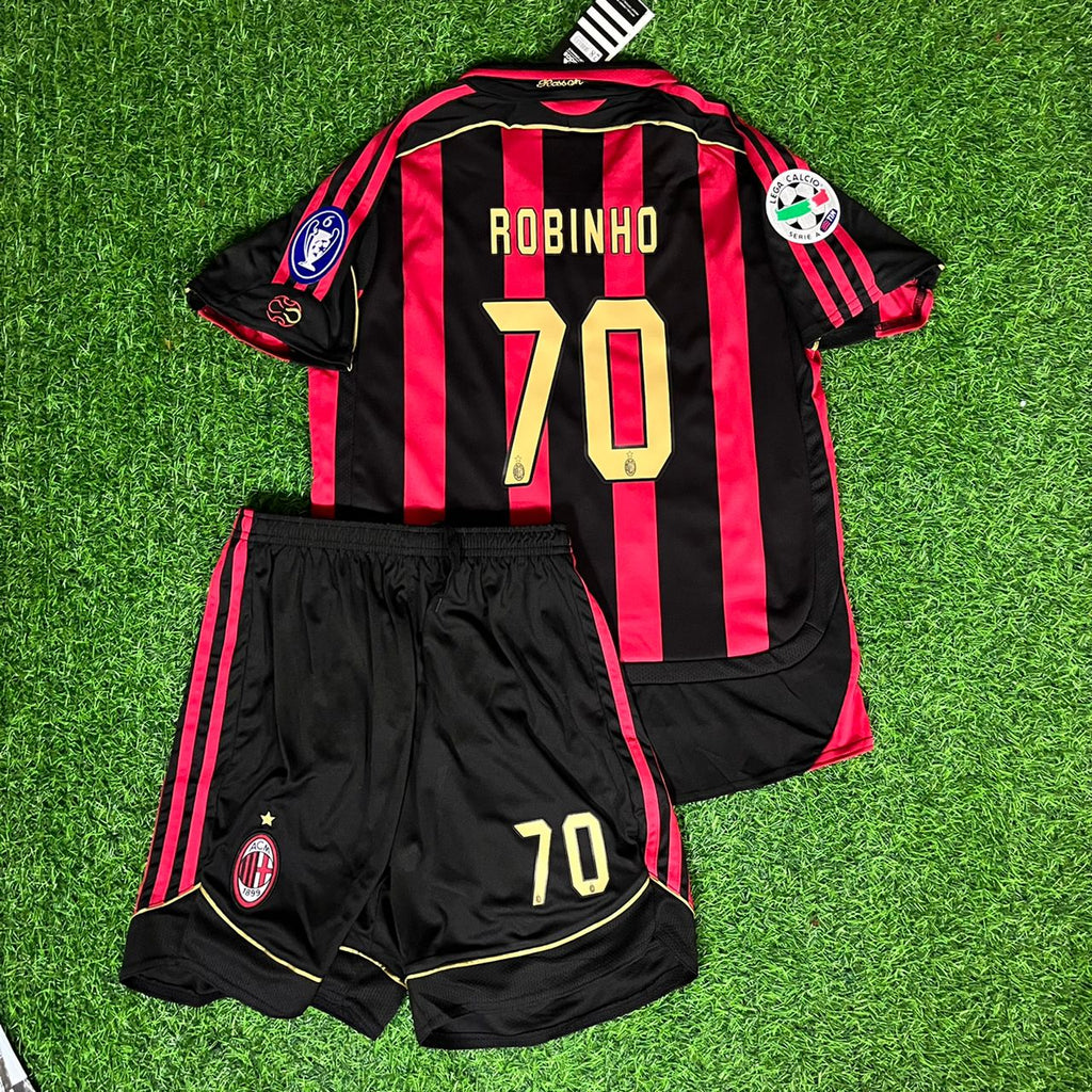 Robinho 70 AC Mailand 2007 Retro Kinder Trikotset Trikot Maillot Enfant Kindertrui Fußballtrikot