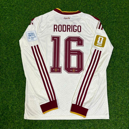Rodri #16 España 2026 Mundial Camiseta de Visitante Manga Larga Trikot Maillot