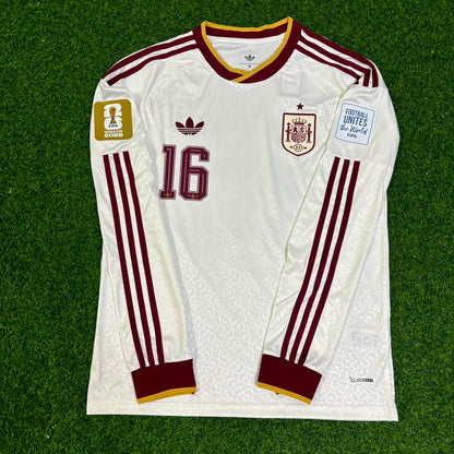 Rodri #16 España 2026 Mundial Camiseta de Visitante Manga Larga Trikot Maillot