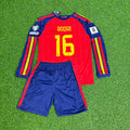 Rodri Spain 2026 World Cup Kids Home Long Sleeve Football Jersey