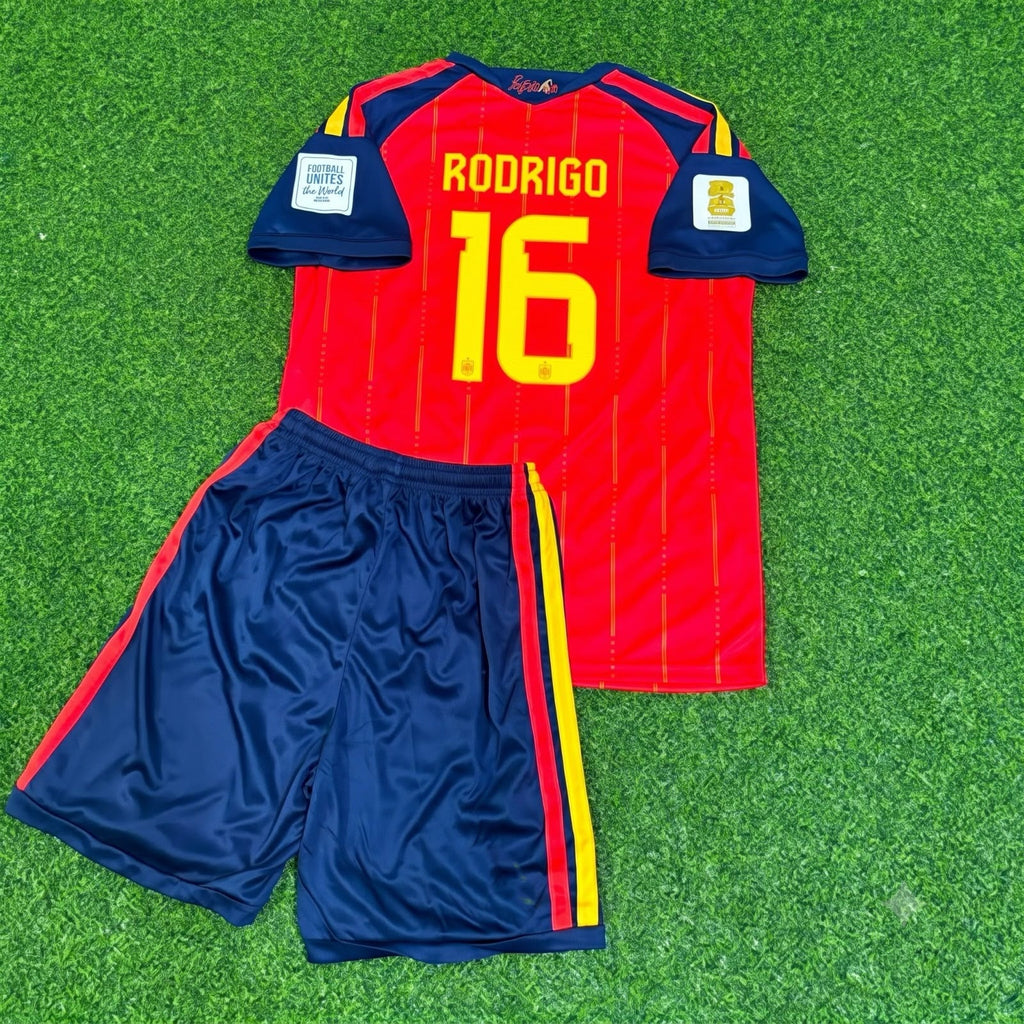 Rodrigo #16 Spain 2026 World Cup Kids Football Jersey