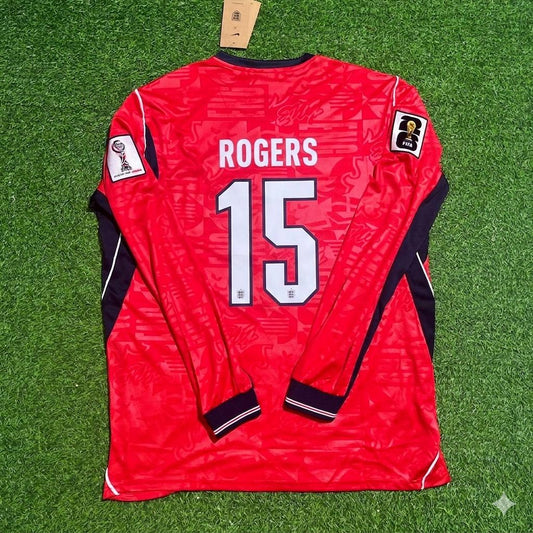 Morgan Rogers England 2026 World Cup Away Red Long Sleeve Football Jersey