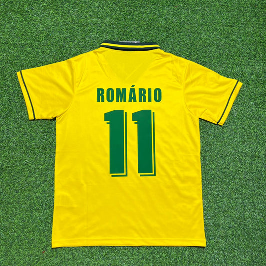 Romário #11 Brazil 1994 World Cup Final Retro Football Jersey
