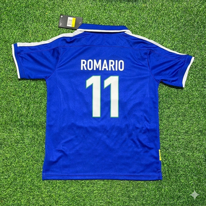 Maillot de football rétro bleu Brésil Romario 1997