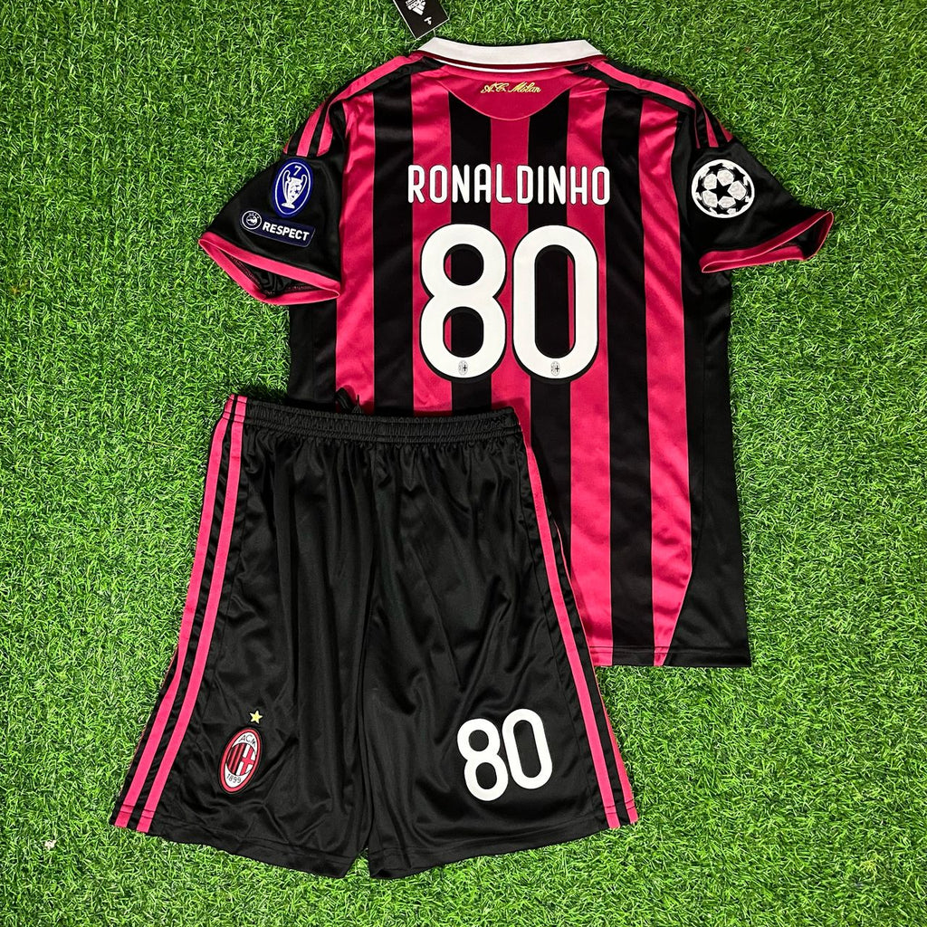 Ronaldinho #10 – AC Mailand 2009-10 Retro-Trikot – | KinderTrikot | Fußballtrikot für Kinder