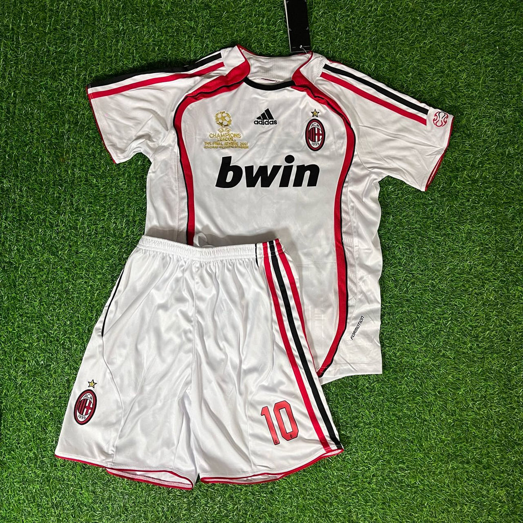 Ronaldinho – AC Milan White Retro Jersey – | Kindertrikot | Maillot Enfant Soccer Shirt