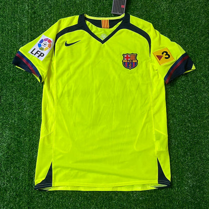 Deco #20 Barcelona 2005 2006 Green Yellow Retro Jersey Trikot Maillot Soccer Shirt