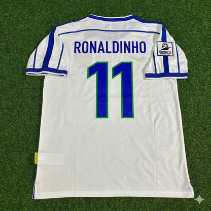 Ronaldinho #11 Brazil 1998 World Cup Retro Football Jersey