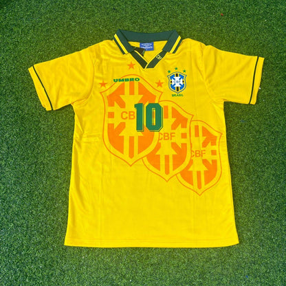 Camiseta de fútbol retro de Brasil Ronaldinho #10