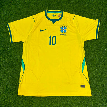 Conjunto de camiseta de fútbol retro especial conmemorativa de Ronaldinho Brasil