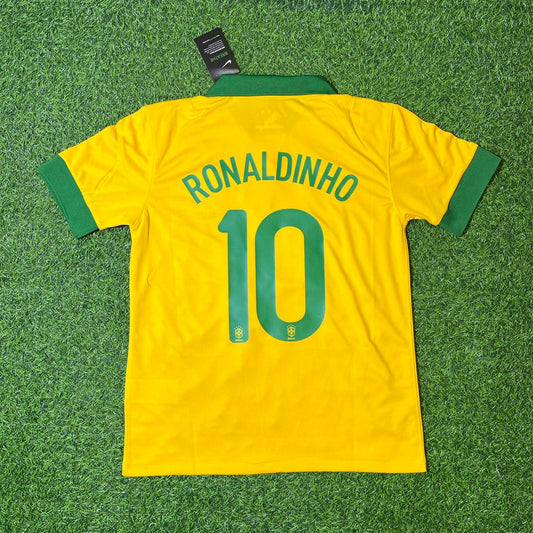 Ronaldinho Brazil Retro Football Jersey Kit