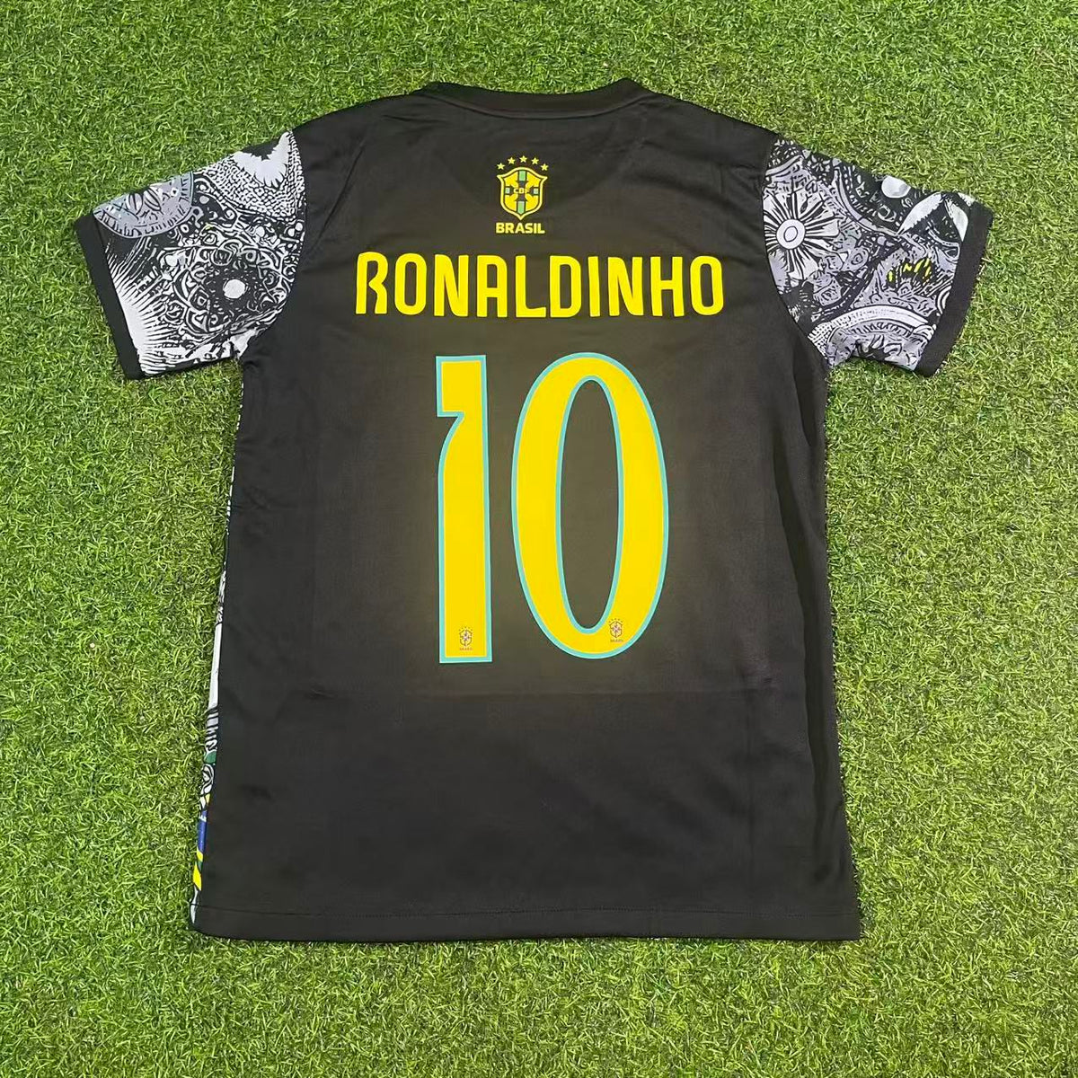 Ronaldinho Brazil Iconic Retro Football Jersey Trikot Maglia Soccer Shirt