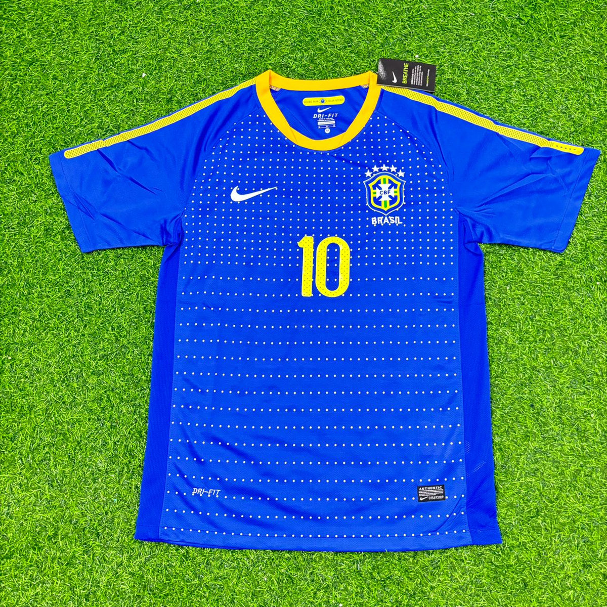 Ronaldinho Gaucho Brazil 2010 World Cup Retro Blue Jersey Trikot