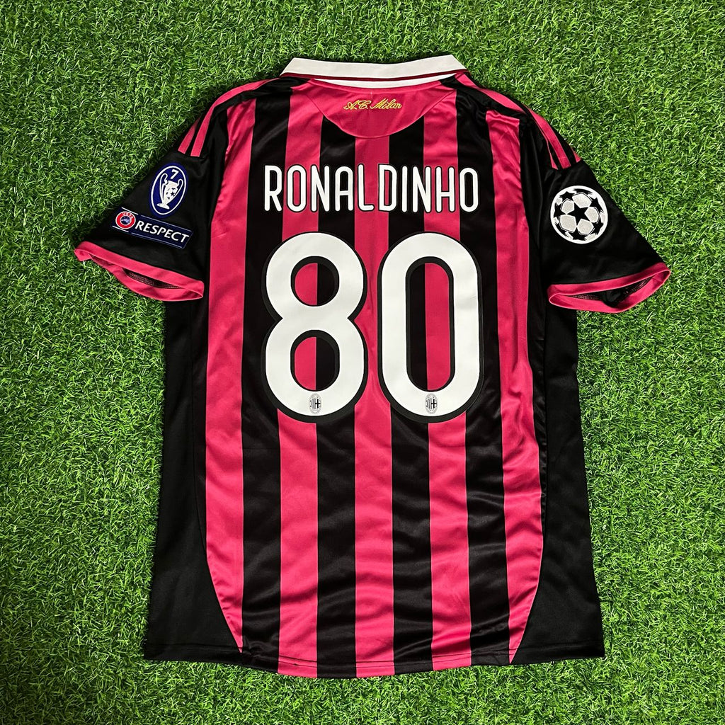 Ronaldinho Gaúcho 80 - AC Milan 2009 2010 Red Black Kit Jersey Trikot Maillot