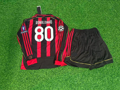 Ronaldinho Gaúcho AC Milan 2009 Home Long Sleeve Retro Football Jersey Kit