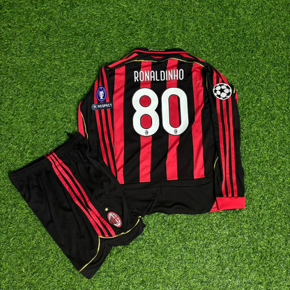 Ronaldinho Gaúcho AC Milan 2009 Home Long Sleeve Retro Football Jersey Kit