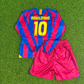 Ronaldinho Gaúcho Barcelona 2005-2006 Long Sleeve Kids Retro Football Jersey
