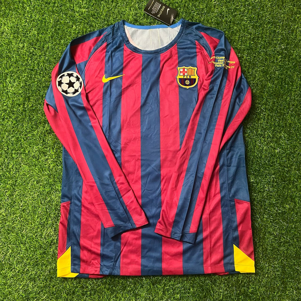 Ronaldinho Gaucho 10 – Barcelona 2006 Finale Retro Langarm-Fußballtrikot – | Trikot | Maillot Fußballtrikot