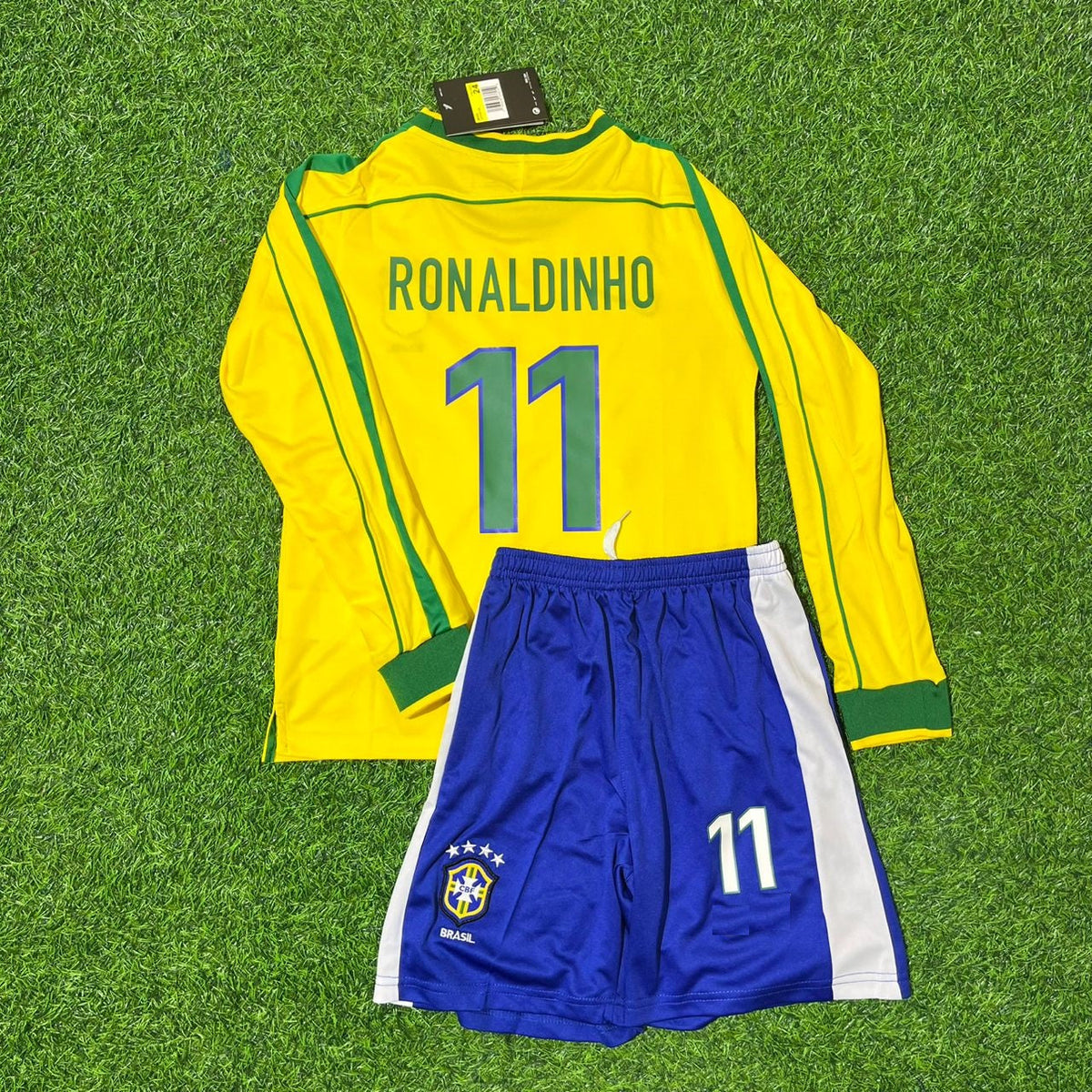 Maillot de football rétro enfant Ronaldinho Gaúcho Brésil Coupe du Monde 1998