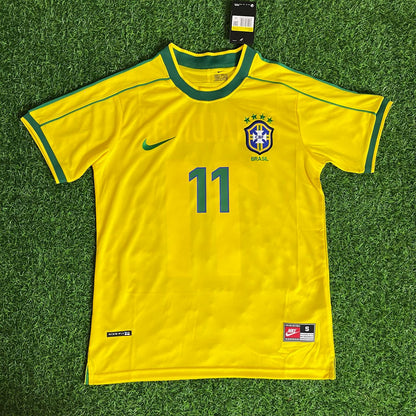Ronaldinho Gaúcho 11 - Brazil 1998-2000 Retro Football Kit Jersey Trikot Maillot Soccer Shirt