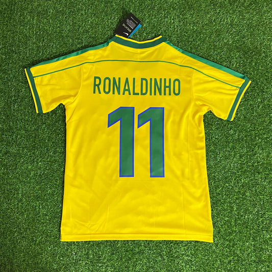 Ronaldinho Gaúcho 11 - Brazil 1998-2000 Retro Football Kit Jersey Trikot Maillot Soccer Shirt