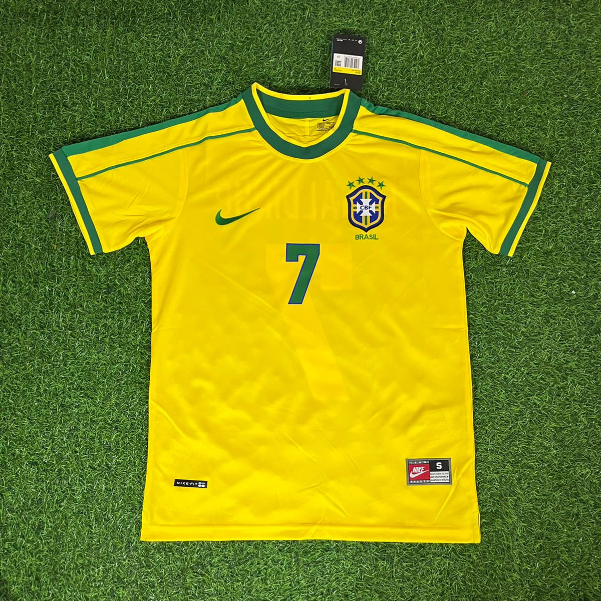 Ronaldinho Gaúcho 7 - Brazil 1998 World Cup Yellow Retro Football Kit Jersey Trikot Maillot Soccer Shirt