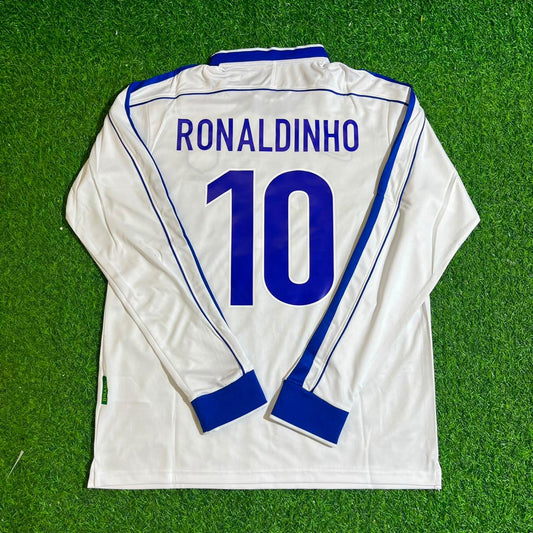 Ronaldinho Gaucho Brazil Long Sleeve Retro Football Jersey Trikot Maillot