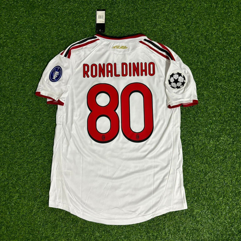 Ronaldinho Gaucho Milan Saison 2009 2010 Weiß Retro Trikot